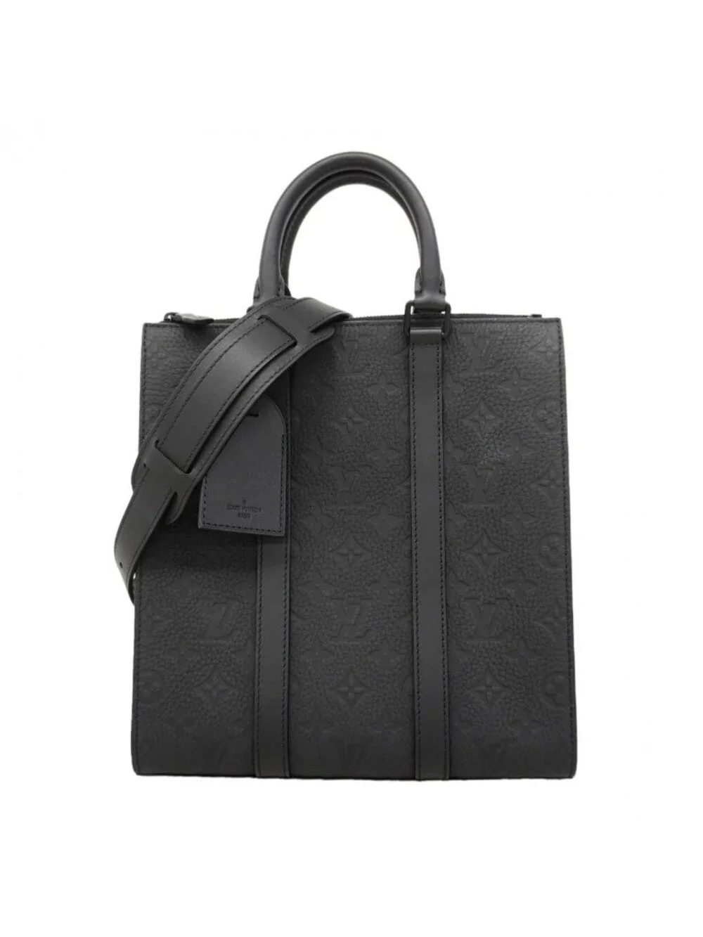 Louis Vuitton Handbag Monogram Taurillon Sac Plat Cross Black 2-Way